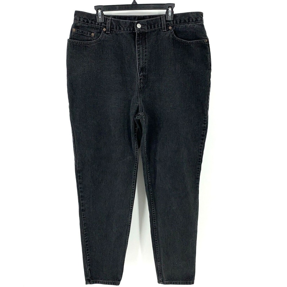 Vintage USA Made Levi's 550 High Rise Relaxed Fit Tapered Black Jeans 38x32